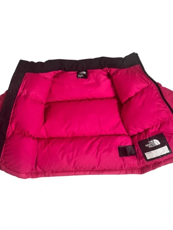 North Face Toddler Girls Retro 96’ Nuptse 700 Down Puffer Jacket Pink Black - Picture 6 of 8